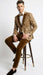 Men’s Brown Tuxedo dinner Jacket Blazer – Jacket for Formal Paisley Pattern Coffee Mocca Color + Bowtie