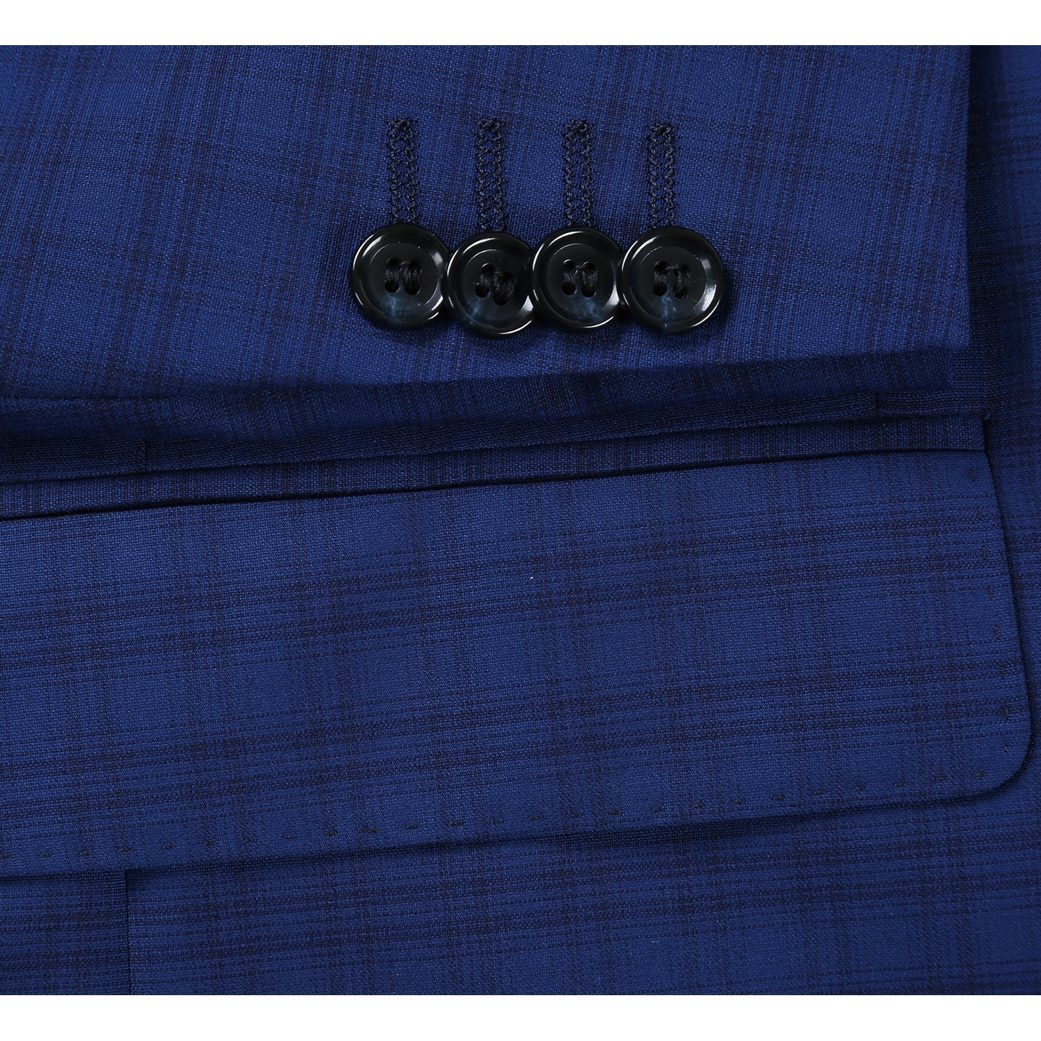 564-2 Men's Classic Fit Wool Blend Checked Suit - Image 4