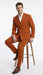 Vitali Brand Men’s Burnt Orange Double Breasted Suit – in Rust Brick Copper Color