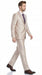Men’s Champagne Tan Sharkskin 2 Button Suit – Shiny Formal Suit with Optional Vest for Wedding, Prom, Business Beige Color