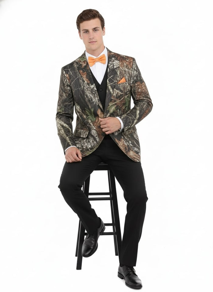 Mens Houndstooth Double-Breasted Overcoat – Classic Black and White Wool Blend Peacoat Wool Fabric - Image 3