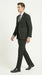 Men’s Black Pinstripe 3 Piece Suit – Vested Formal Business Suit for Wedding, Office, Prom and Party Wear