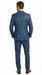 Men’s Indigo Blue Sharkskin Suit – Textured Shiny Formal Suit for Wedding, Business, 2 Buttons Slim Fitted