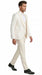 Men’s Ivory Paisley Tuxedo Suit 3 Piece – One Button Vested Satin Formal Suit for Wedding in Off white Cream Color