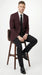 Men’s Burgundy Pinstripe Blazer – Classic Tailored Formal Jacket for Business, Office and Evening Wear