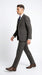 Vitali Men’s Brown Grey with blue Check 3 Piece Suit – Classic Plaid Formal Suit Set with Blazer, Vest & Trousers, Business Wedding Party Wear for Men Modern Fit