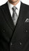 Men’s Black Pinstripe Double Breasted Suit – Peak Lapel Classic Fit Formal Business Conservative settle stripe