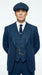 Men’s Blue 3 Piece Suit, Thomas Shelby Inspired Vintage Formal Suit Herringbone Tweed 1920s fabric