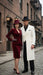 Mens White Long Zoot Suit Costume Set with Black Pants – Wedding, Prom and Party Outfit 1920s - 1930s Gangster Style