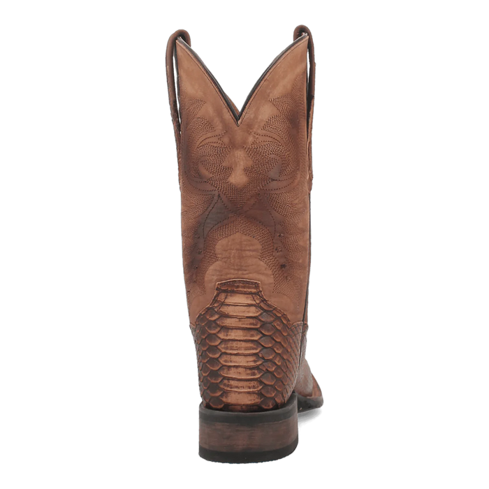 Dan Post Men's KA Python Print Leather Square Toe Boots - Brown