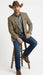 Men’s Brown Taupe Western Blazer Jacket – Classic Cowboy Style Sport Coat for Wedding