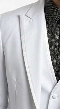 Men’s White Western Cowboy 3 Piece Tuxedo Suit, Formal Wedding Prom Groom Suit Set