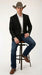 Men’s Black Linen Western Cowboy Blazer – Lightweight Formal Blazer Jacket for Wedding - Country Summer Jacket