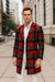 Men’s Red Plaid Wool Overcoat – Classic Tartan Check Long Coat for Stylish Winter Wear