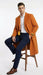Men’s Orange - Rust Wool Blend Long Overcoat – Topcoat Carcoat Topcoat