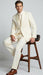 Men’s Ivory Tuxedo Suit with Satin Notch Lapel – Formal Wedding and Evening Wear Suit in Cream Off White Color