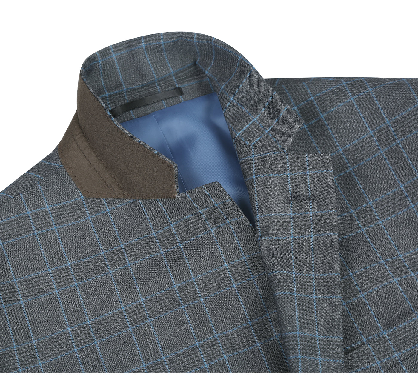 293-5 Men's Two Piece Classic Fit Windowpane Check Dress Suit - Image 4