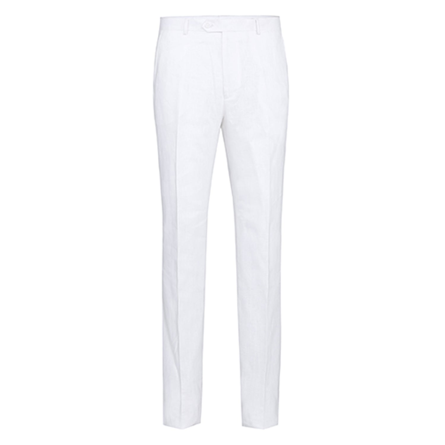 601-20 Men's Notch Lapels White Solid Linen Suits - Image 4
