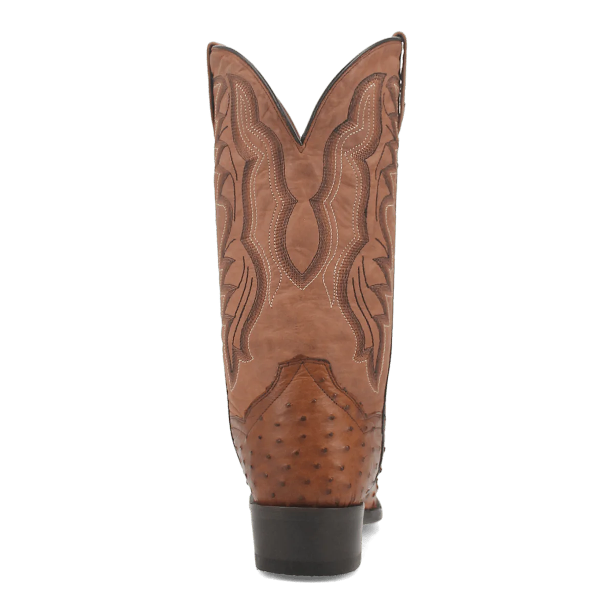 Dan Post Men's Tempe Full Quill Ostrich Round Toe Boots - Saddlebrown - Image 4