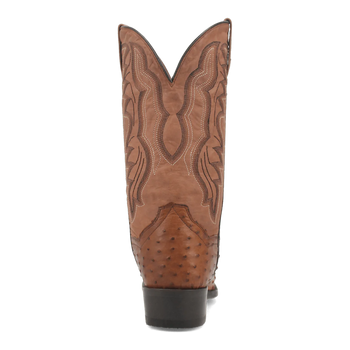 Dan Post Men's Tempe Full Quill Ostrich Round Toe Boots - Saddlebrown - Image 4
