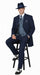 Mens 1920s Navy Blue Zoot Suit – Vintage Gangster 3-Piece Long Jacket Suit Classic Fit Pleated Pants