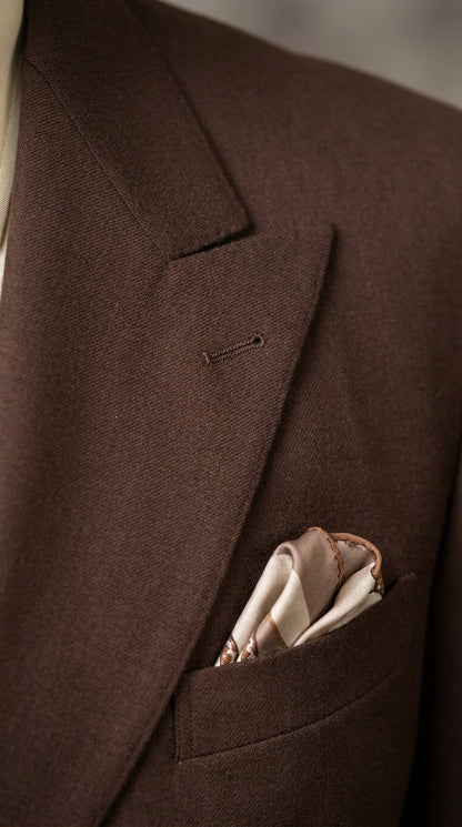 Men’s Brown Vintage Double Breasted Suit, Classic 1940s Style Formal Wedding Business Suit Set