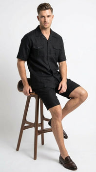 Men’s Black Walking Suit with Short – Classic Leisure and Casual Outfit