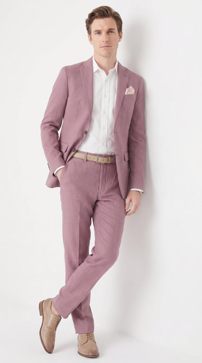 Men’s Mauve 2-Piece Suit – Two-Button Wedding, Prom and Business Suit  Modern Fit