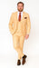 Mens Peach 3-Piece Suit – Double-Breasted Vest, Notch Lapel Blazer, Slim Fit Dress Pants