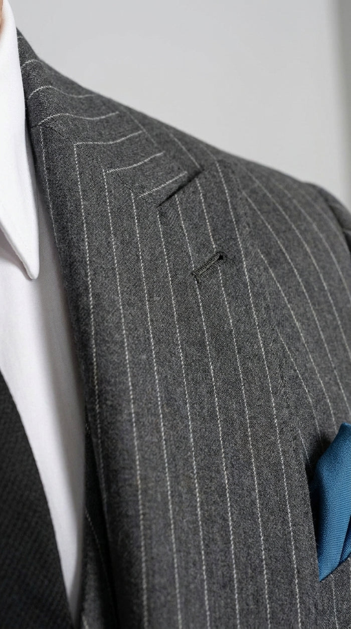Men’s Thomas Shelby Peaky Blinders Gray Wool Suit Out fit Charcoal Grey Pinstripe 3-Piece  Vintage 1920s Suit  Modern Fit