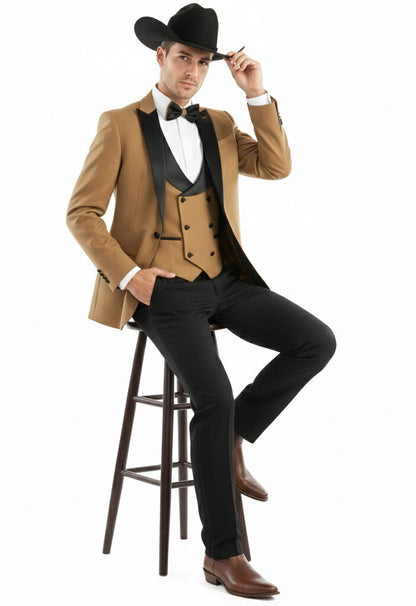 Light Brown Tuxedo For Wedding - Coffee Mocha Color With Vest and Pants - Image 3