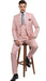 Men’s Blush Pink and Gold Three-Piece Suit – Tailored Fit Formal Wedding, Vested Suit By Rossiman