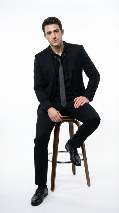 Mens Black Blazer – John Wick Inspired Classic Formal Blazer for Men Sleek Action Style Evening Jacket