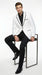 Men’s White Disco Blazer 70s Era Costume Jacket – Black Trim Retro Party Blazer, Vintage Dance Outfit, Stylish Evening Themed Wear