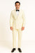 Mens Off-White Double Breasted Tuxedo Jacket with Shawl Lapel | Formal Wedding Suit in Ivory Cream Color
