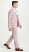 Men’s Pink Plaid Suit with Check Pattern Blazer and Matching Pants, Formal Wedding Party Dress Suit