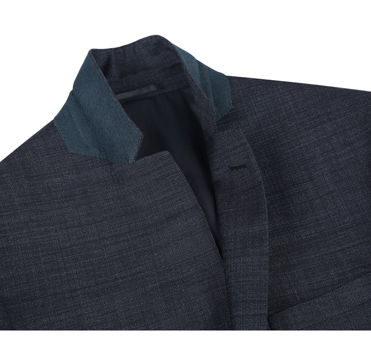 558-2 Men's Two Piece Slim Fit Wool Blend Suit