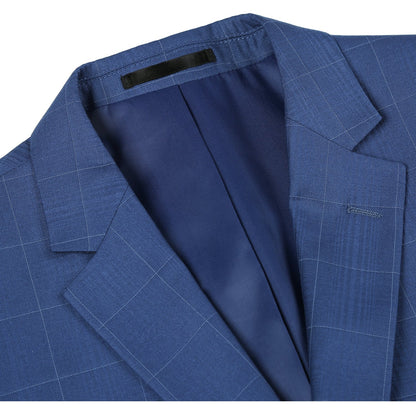 Renoi Designer Suit 291-20 Men's Slim Fit 2-Piece Single Breasted Check Dress Suit