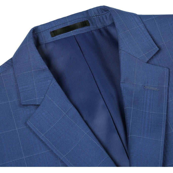 Renoi Designer Suit 291-20 Men's Slim Fit 2-Piece Single Breasted Check Dress Suit