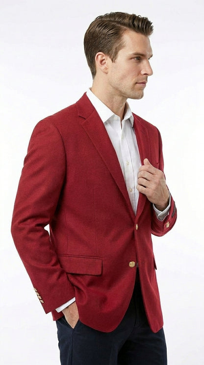 Men’s Burgundy Wine Maroon Dress Casual Blazer with Notch Lapel, Designer Fashion Sportscoat