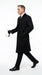 Men’s Black Double Breasted Overcoat, James Bond Inspired Long Formal Coat for Weddings, Business Events, Parties, and Winter Occasions