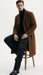 Men’s Brown Long Wool Overcoat – Topcoat Wool Carcoat Three Quarter