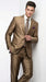 Mens Gold Brown Tan Beige Khaki Bronze Formal Suit – Luxury Metallic Finish Wedding and Prom Suit for Men