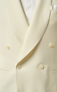 Mens Ivory Dinner Jacket  - Cream Wedding Tuxedo Jacket in Off White Blazer Shawl Collar Double breasted