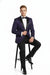 Men’s Purple Paisley Tuxedo Jacket – Ultra Slim Fit Dinner Blazer with Black Satin Peak Lapel