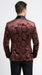 Mens Rust Copper Brick color Floral Jacquard Pasiley Blazer – Pattern Dinner Jacket with Black Shawl Lapel for Formal dinners and Wedding