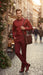 Men’s Red Satin Dress Shirt – Luxury Long Sleeve Formal Shirt for Parties, Weddings, and Business Wear