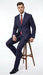Men’s Navy Blue and Burgundy Checkered Two-Piece Suit Plaid Windowpane – Flat Front Pants or Pleated Wide Leg Pants - 100% Wool