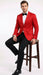 Men’s Red Paisley Velvet Blazer - Christmas new year Sport Coat Jacket - Prom 2026 Collection