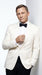 Men’s James Bond Style Ivory Dinner Jacket, White Tuxedo Blazer for Wedding, Prom and Black Tie Events